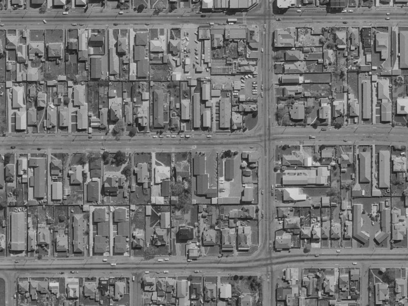 426 Hereford Street from the air, 1970-1974