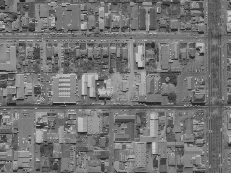 305 Cashel Street from the air, 1970-1974