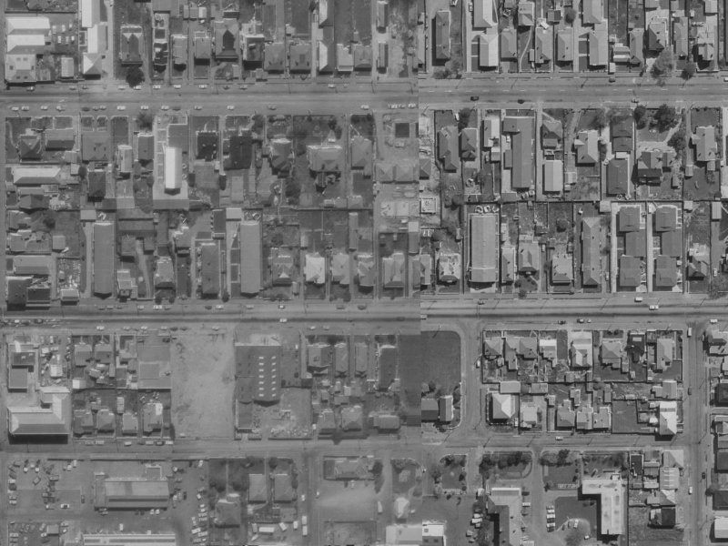 345 Cashel Street from the air, 1970-1974