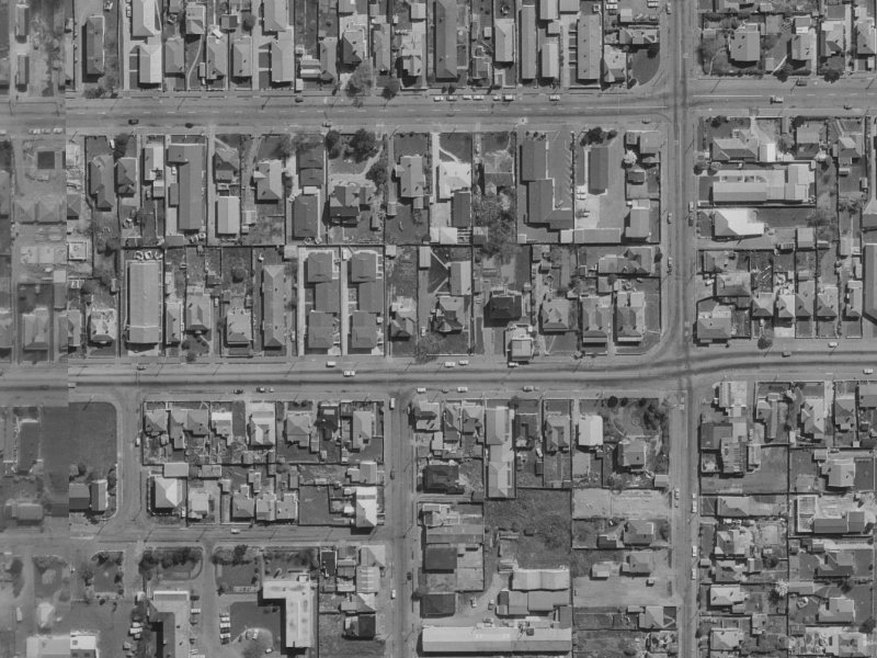 419 Cashel Street from the air, 1970-1974