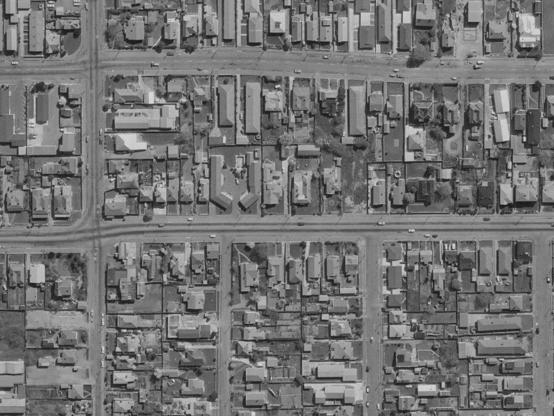 459 Cashel Street from the air, 1970-1974