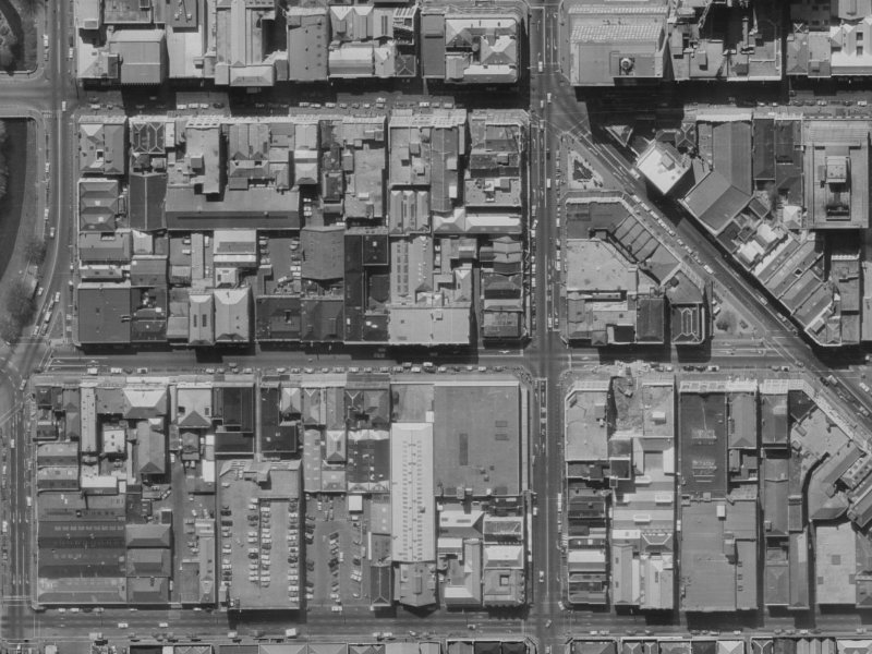 119 Cashel Street from the air, 1970-1974