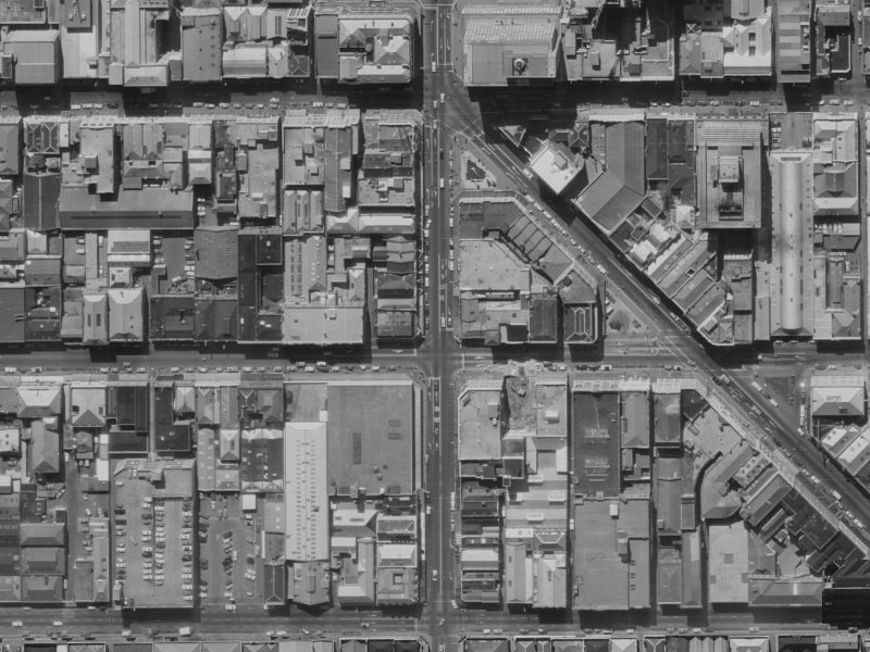 677 Colombo Street from the air, 1970-1974