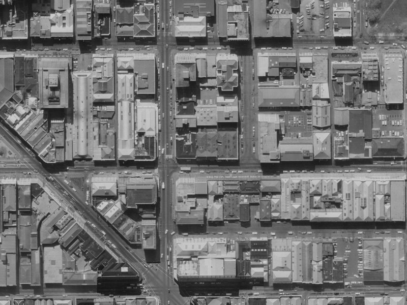 181 Cashel Street from the air, 1970-1974