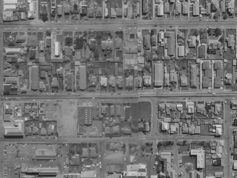 375 Cashel Street from the air, 1970-1974
