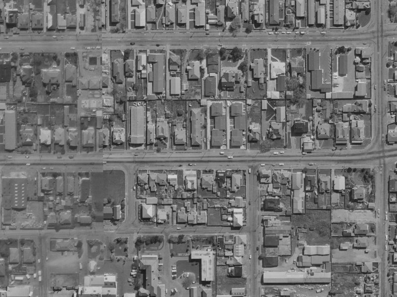 401 Cashel Street from the air, 1970-1974