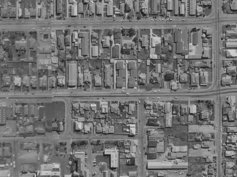 405 Cashel Street from the air, 1970-1974