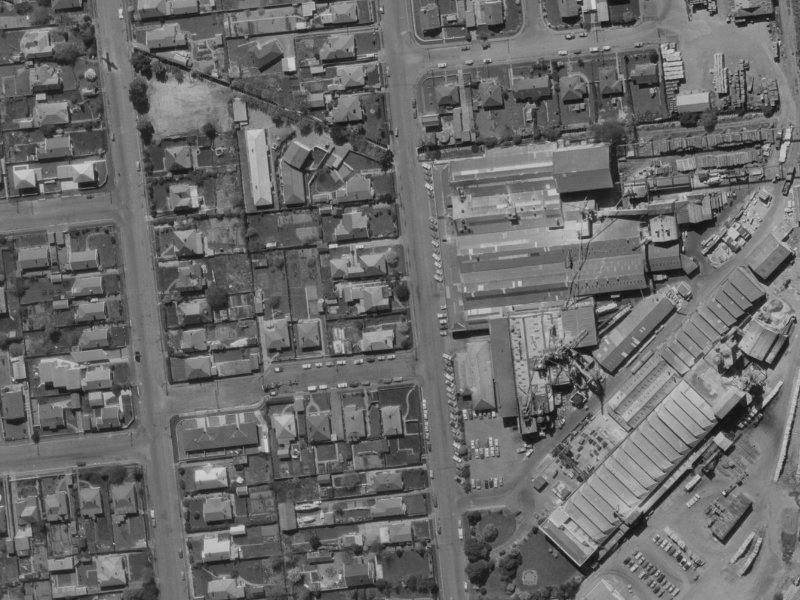 59-61 Mandeville Street from the air, 1970-1974