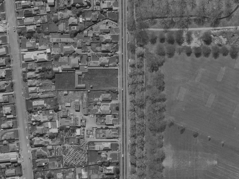 99 Deans Avenue from the air, 1970-1974