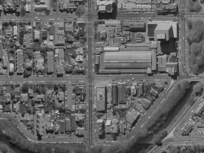 46 Cashel Street from the air, 1970-1974