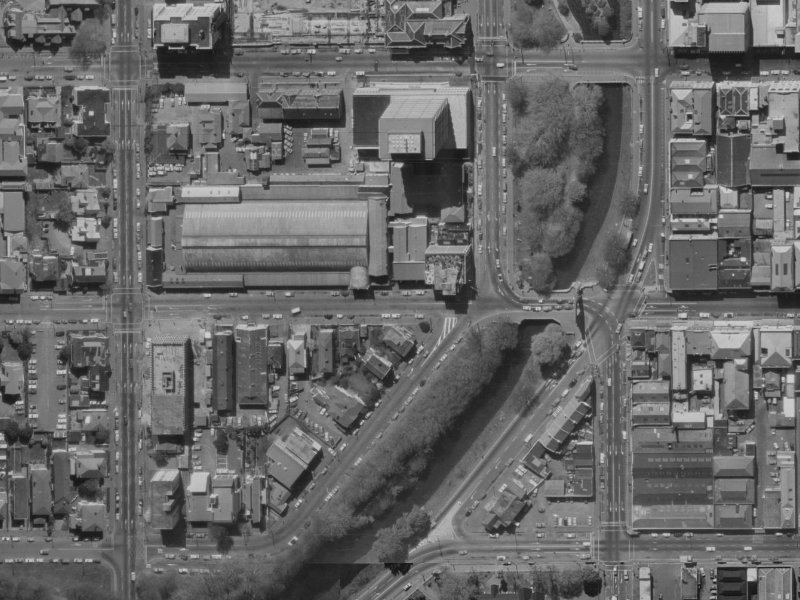 63 Cashel Street from the air, 1970-1974