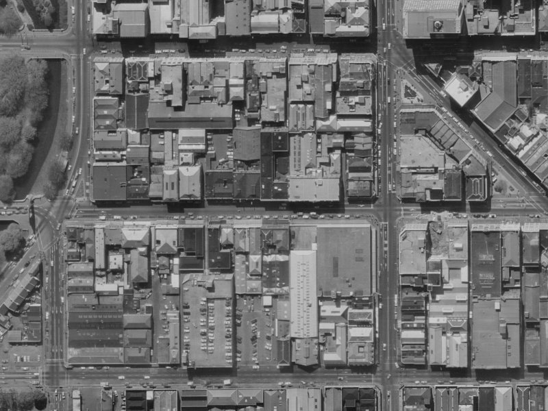 132 Cashel Street from the air, 1970-1974