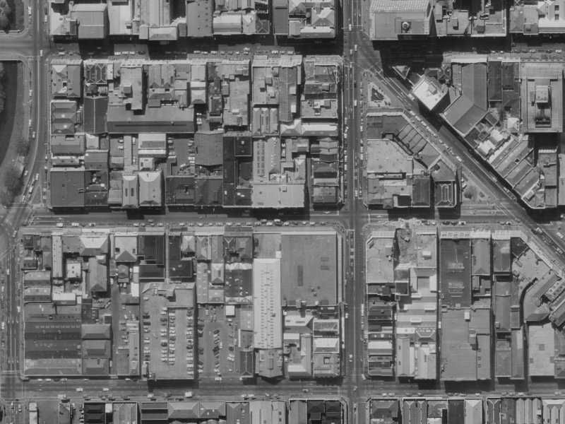 115 Cashel Street from the air, 1970-1974