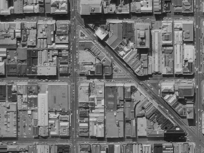 154 Cashel Street from the air, 1970-1974