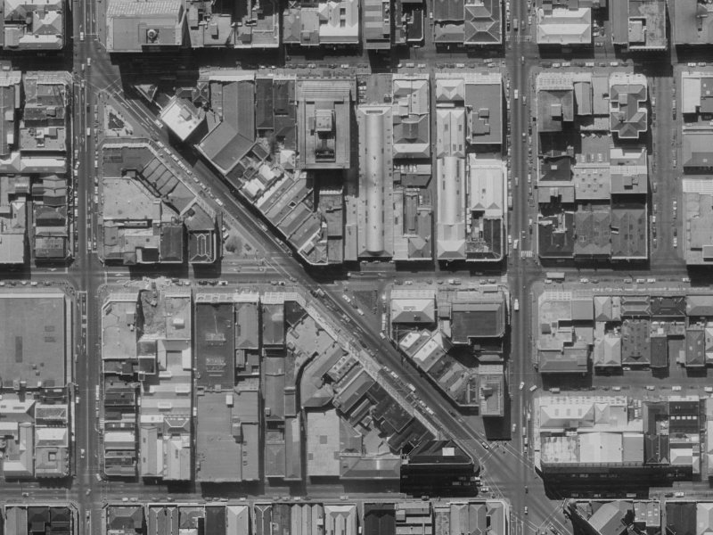 303 High Street from the air, 1970-1974