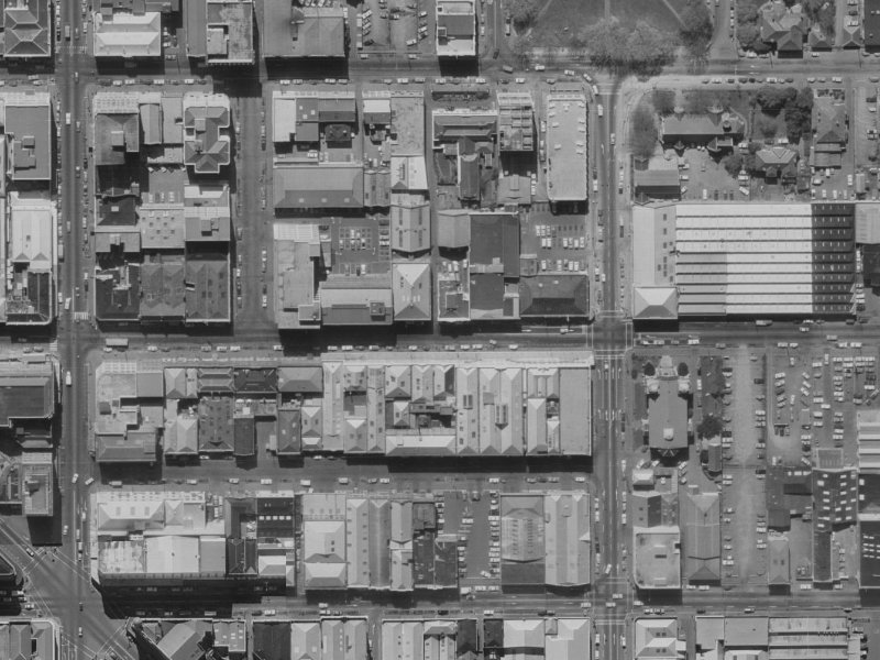 207 Cashel Street from the air, 1970-1974