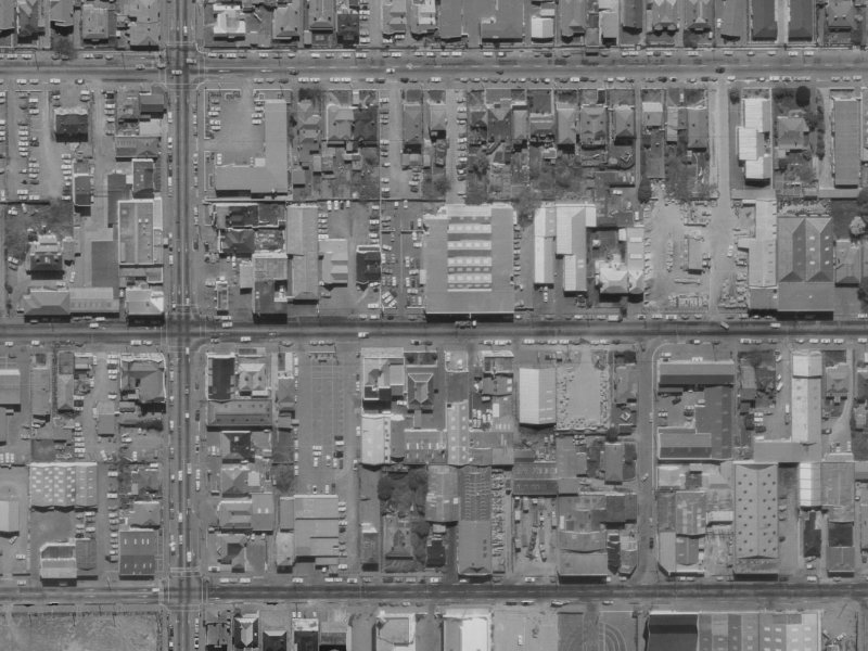 275b Cashel Street from the air, 1970-1974