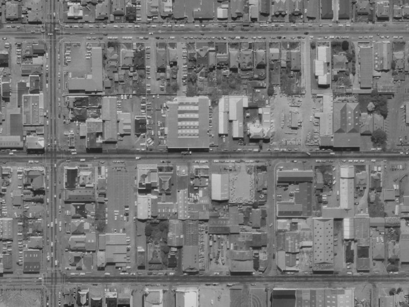 304 Cashel Street from the air, 1970-1974