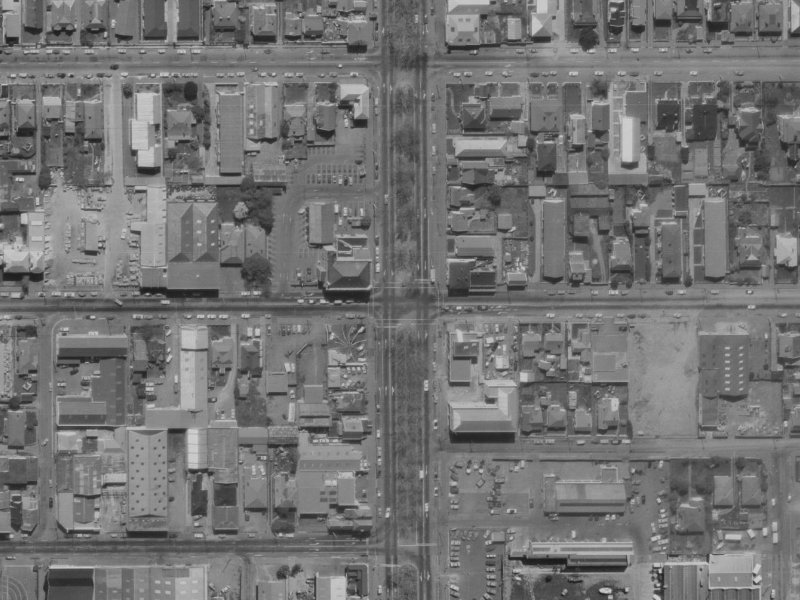 335 Cashel Street from the air, 1970-1974