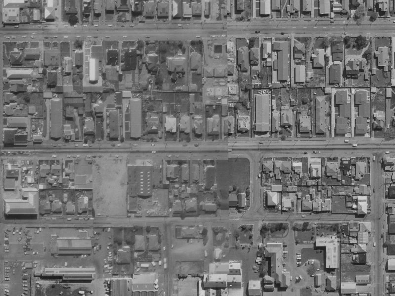367 Cashel Street from the air, 1970-1974
