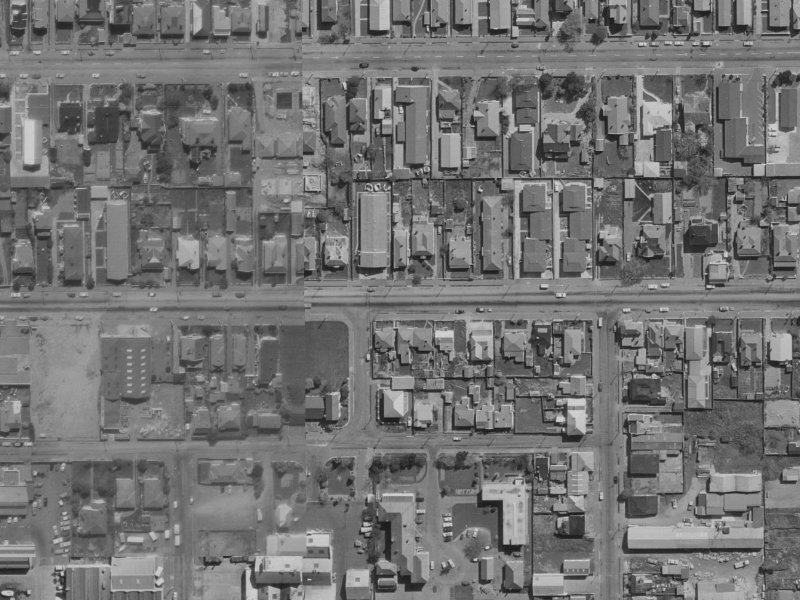 395 Cashel Street from the air, 1970-1974