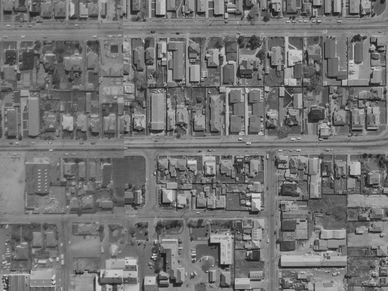 1/395 Cashel Street from the air, 1970-1974
