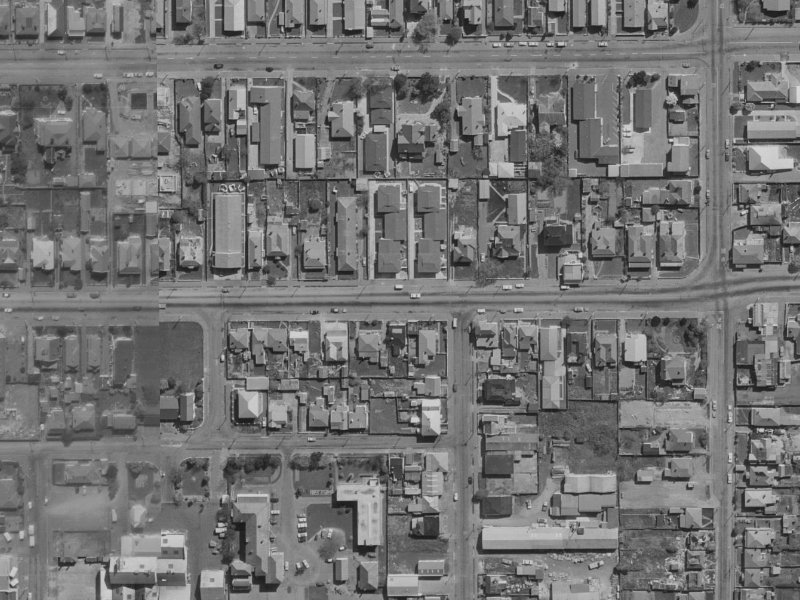 424 Cashel Street from the air, 1970-1974