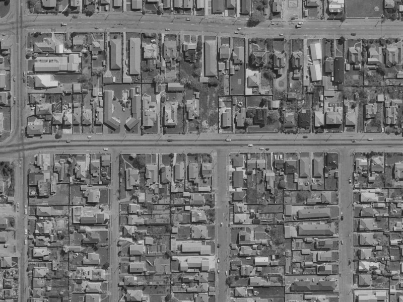 480 Cashel Street from the air, 1970-1974