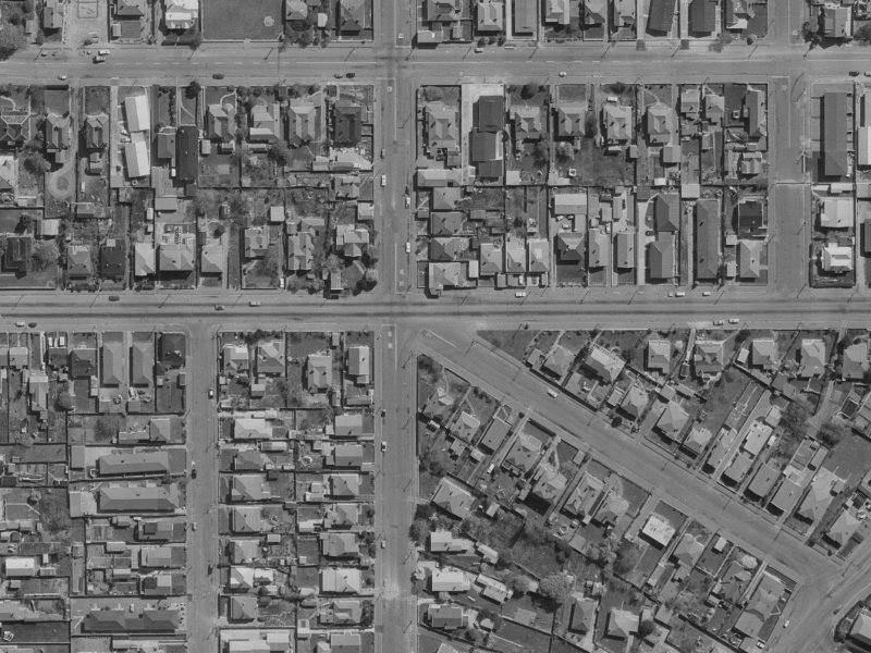 519A Cashel Street from the air, 1970-1974