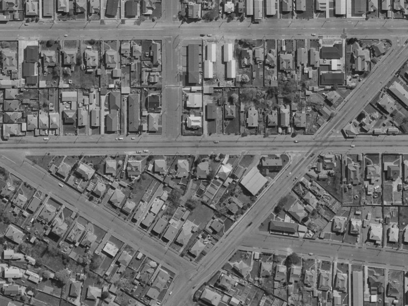 558 Cashel Street from the air, 1970-1974