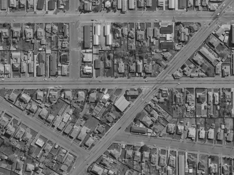 564 Cashel Street from the air, 1970-1974