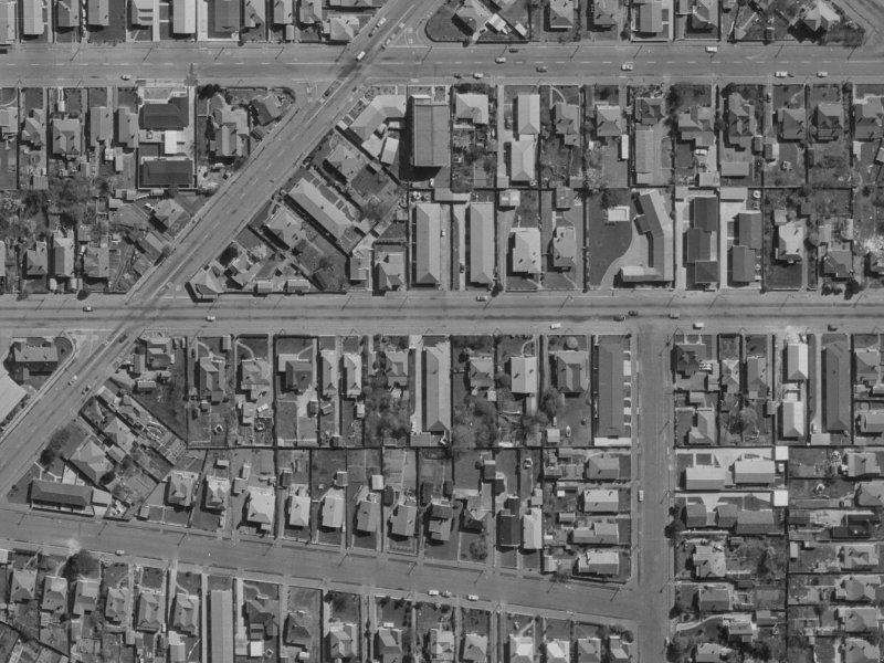 600 Cashel Street from the air, 1970-1974