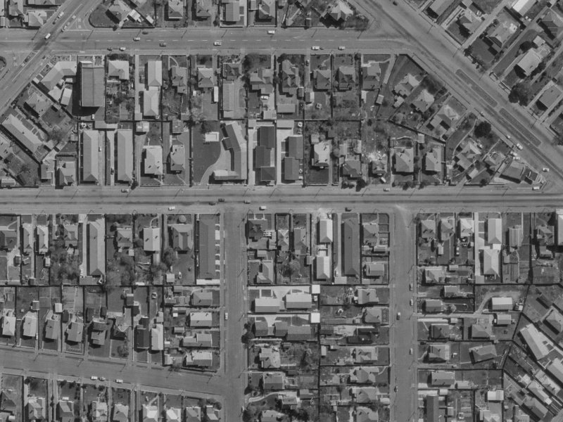 624 Cashel Street from the air, 1970-1974