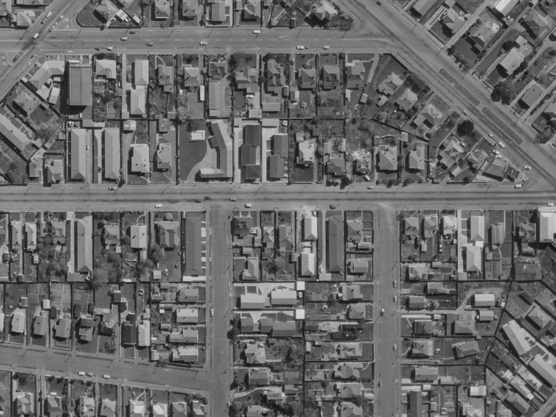 626 Cashel Street from the air, 1970-1974