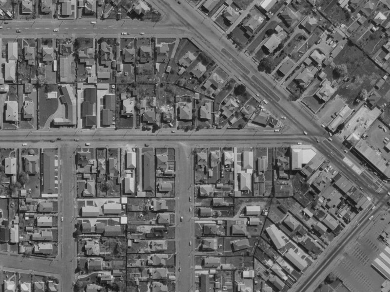 640 Cashel Street from the air, 1970-1974