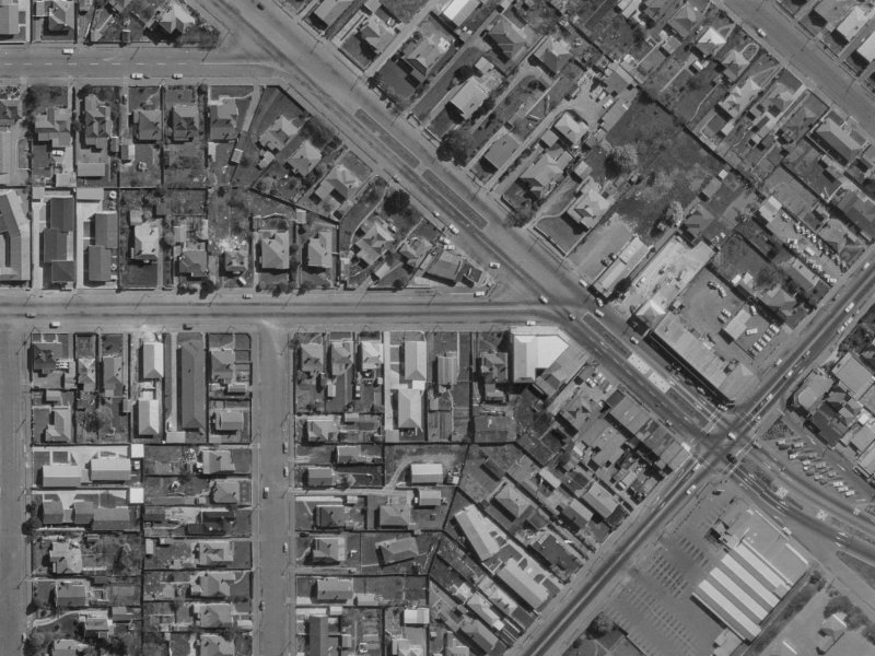 654 Cashel Street from the air, 1970-1974