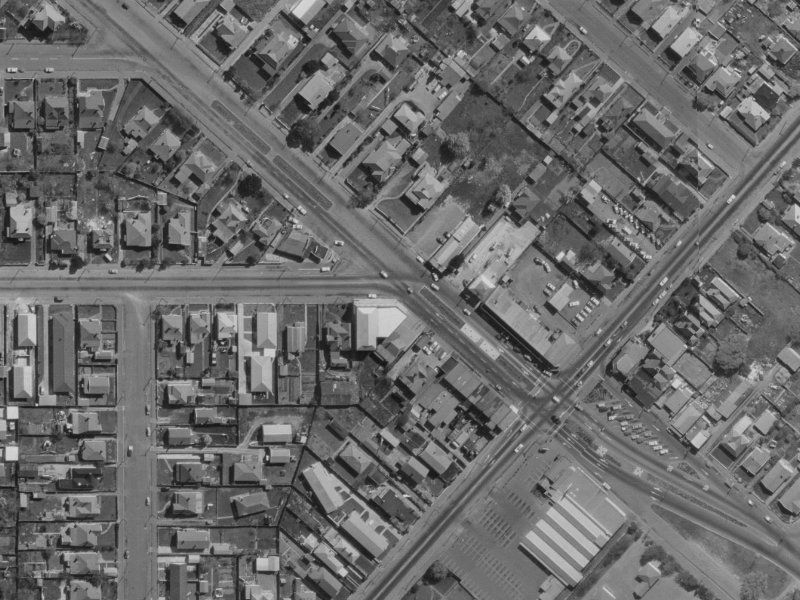 218A Linwood Avenue from the air, 1970-1974