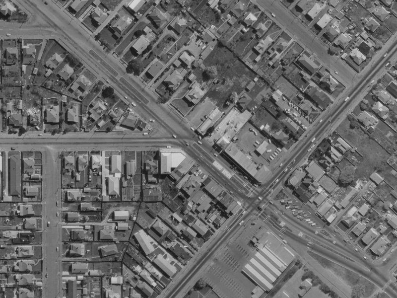 227-233 Linwood Avenue from the air, 1970-1974