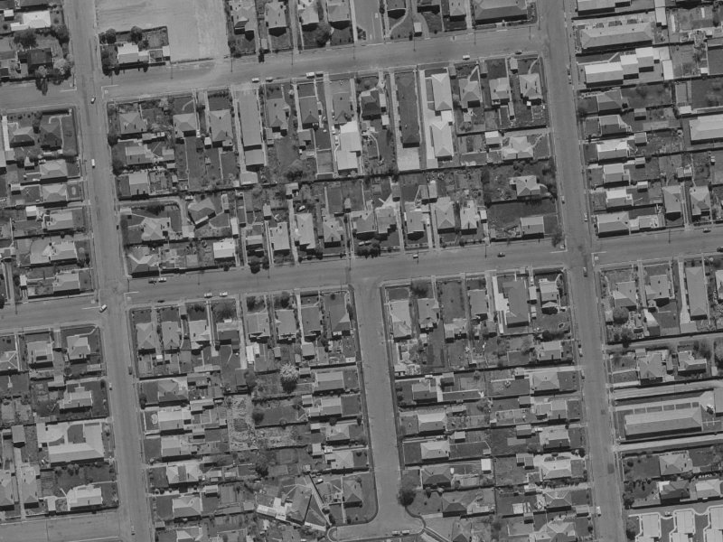 2–4 Broadbent Street from the air, 1970-1974