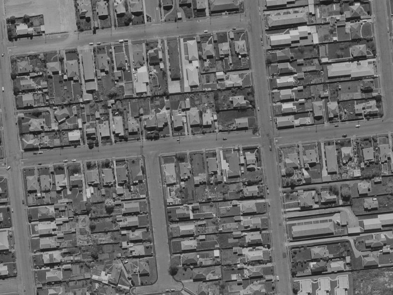 59 Peverel Street from the air, 1970-1974