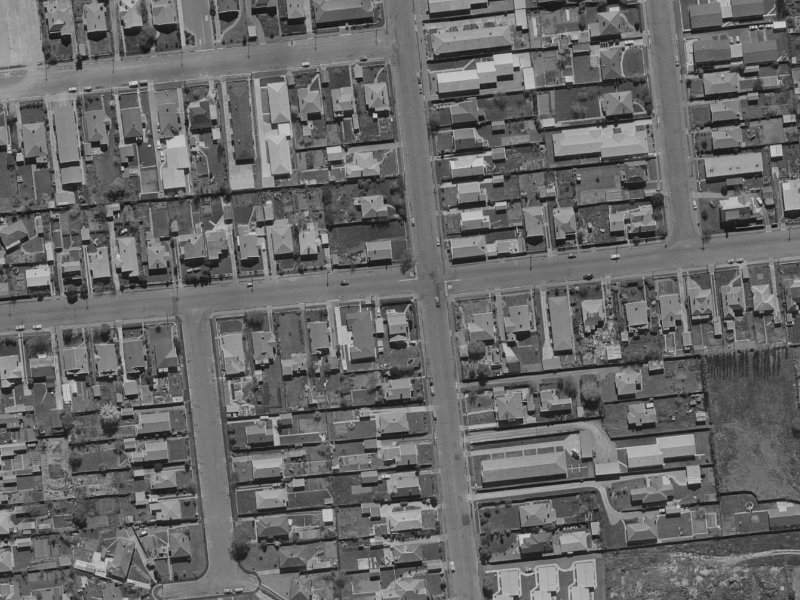 53 Peverel Street from the air, 1970-1974