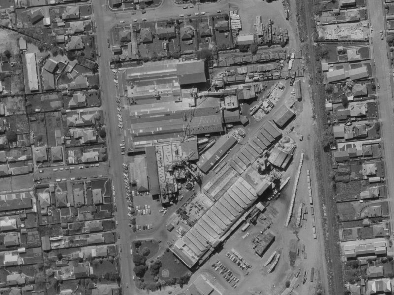Leslie Hills Drive from the air, 1970-1974