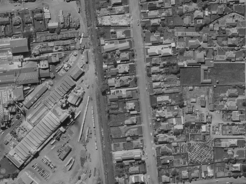 40-42 Brockworth Place from the air, 1970-1974