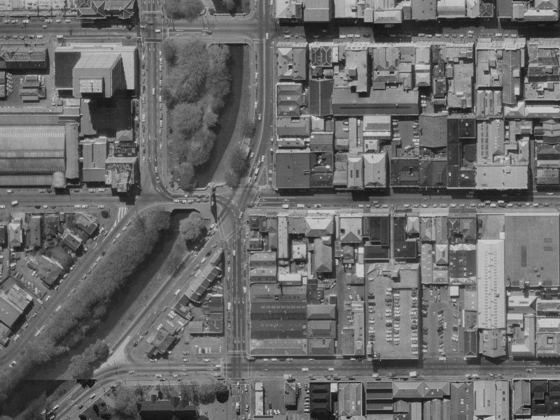 82 Cashel Street from the air, 1970-1974