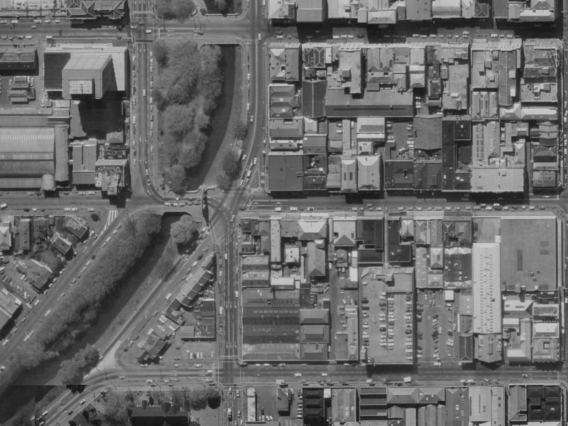 84 Cashel Street from the air, 1970-1974