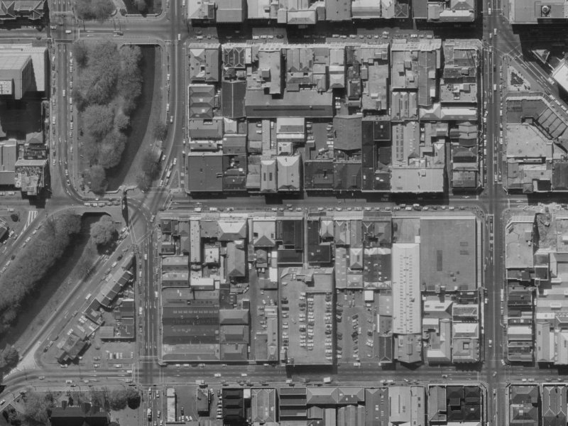 106 Cashel Street from the air, 1970-1974