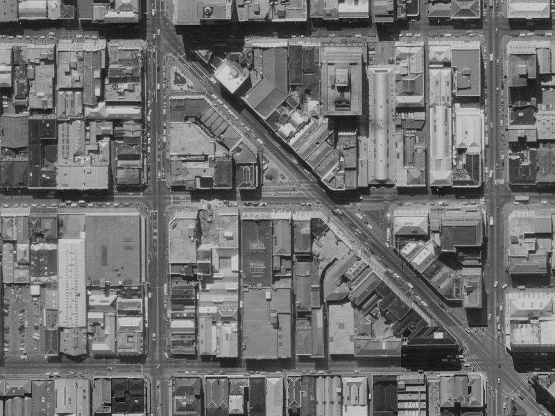 168 Cashel Street from the air, 1970-1974