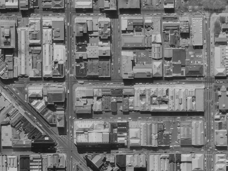 202 Cashel Street from the air, 1970-1974