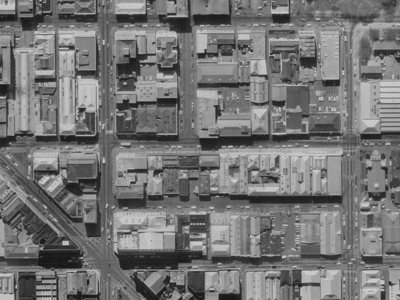 208 Cashel Street from the air, 1970-1974