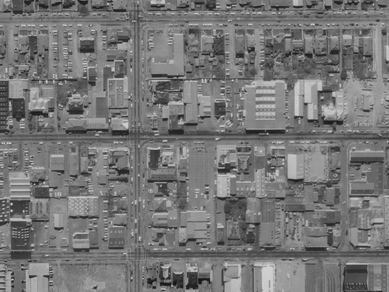 284 Cashel Street from the air, 1970-1974